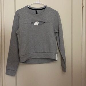 NWT Adidas cutout cropped gray sweater size: S